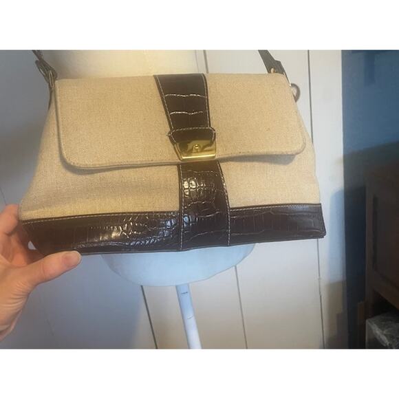 Vintage‎ Etienne Aigner Purse Canvas and Leather Shoulder Bag - Picture 4 of 10